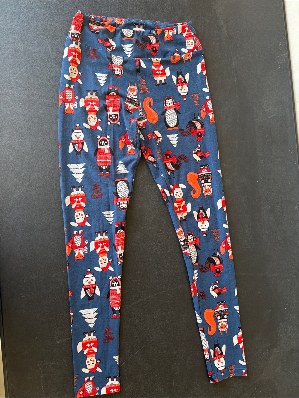 LuLaRoe Navy Holiday Animal Print Leggings